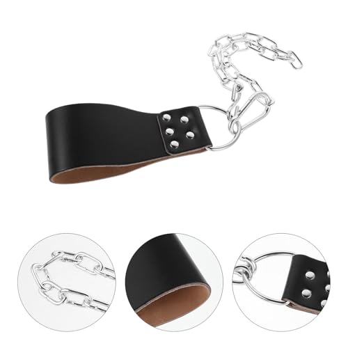 Abaodam Weighted Pull-up Dip Belt with Metal Chain, Black Waist Weight Belt for Men and Women, Fitness Weightlifting Accessory for Strength Training and Muscle Workout