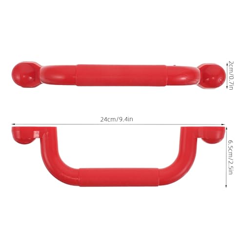 1 Pair Playground Safety Handles - Non-Slip Plastic Kids Playground Grab Handles - for Playhouse, Treehouse, Climbing Frame, Jungle Gym, Swing Set Red - color: Red