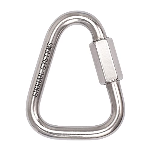 SHONAN Delta Quick Link Large Stainless Steel 4.1 Inch Triangle Chain Links Heavy Duty Triangle Carabiners Marine Grade, 1 Pack, 2517 Lbs Capacity - size: 4.14 Inch, 1 Pack(Marine Grade)