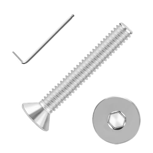 1/4-20x1-3/4 Flat Head Socket Cap Screws Bolts 30pcs HS/JXLS-03 | 304 Stainless Steel, UNC Coarse Full Thread, Equipped with Phillips Bit, for DIY, for Repair, Install Furniture Screws - size: 1/4-20x1-3/4"