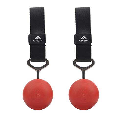 Rock Climbing Solid Training Cannonball Bomb Power Pull Up Ball Hold Grips for Straps for Finger, Forearm, Biceps, Back Muscles - color: Red (3")