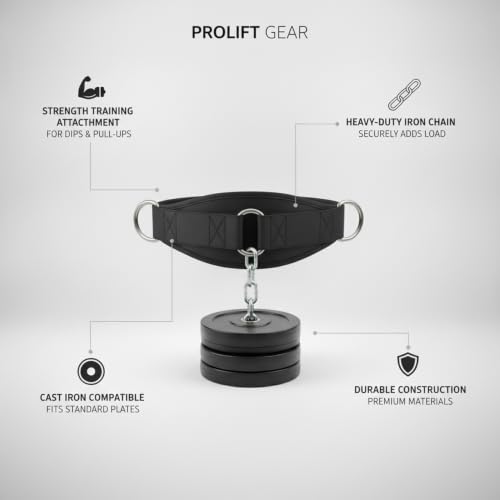 Weighted Dip Belt with Iron Chain for Pull Ups and Dips, Heavy Duty Strength Training Attachment (1 PC) - size: 11.81 x 0.98 x 0.39 in