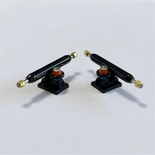 2pcs Inverted Kingpin Fingerboard Truck 34mm 32mm with Soft Bushing for Finger Skateboard(Black) - color: Black