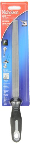 Nicholson 8" Mill Single Cut Bastard File with Ergonomic Handle - 21694HNN - size: 8 Inch, style: With Ergonomic Handle