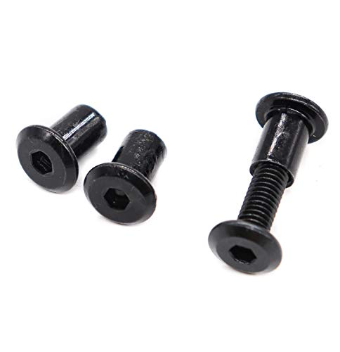 10-Pack Hex Socket Cap M6x15mm Black Bolts Connecting Cap Nuts Set for Furniture Beds Cupboard - size: M6 x 15mm (10 pcs)