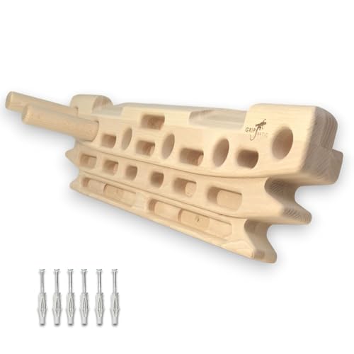FingerPeg 1.0 Hangboard – Fingerboard Training Board for Climbing with Pull-Up Bars – Sleek Wooden Climbing Board with Ergonomic Design – Supports up to 265 lbs - style: Fingerpeg 1.0