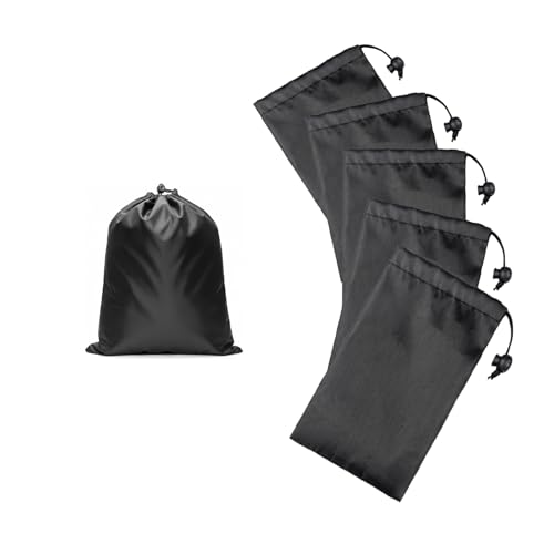 6-Pack Nylon Drawstring Bags with Toggle Closure - Multi-Size Cinch Sack Set for Travel Luggage Organization, Gym Gear, Shoe Storage, and Folding Blind Cane Pouch - Ditty Bags (6 x 10 Inch) - size: 6 x 10 Inch