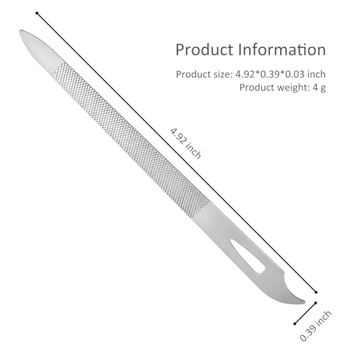 10-Pack Metal Nail Files for Natural Nails - Stainless Steel, Thin, Durable with Curved Sharp Pointed Tip, Double-Sided Manicure and Pedicure Tools