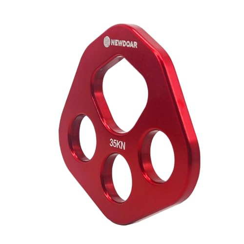 NewDoar Descender Plate 20KN Paw Rigging Plate 4 Holes Rock Climbing Gear(4 holes/20KN Red)