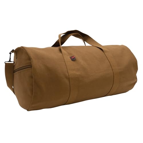 Rothco Heavy-Duty Canvas Shoulder Duffle Bag - Rugged Travel Gym Gear Equipment Bag - color: Work Brown, size: 19 Inches