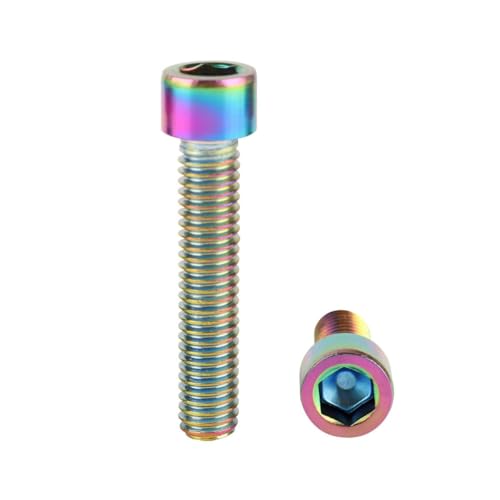 6Pcs Bike Screws M6x10 12 16 18 20 25 30 35mm Stainless Steel Socket Head Cap Allen Hex Bolt (Ranibow, M6 x30mm) - color: Ranibow, size: M6 x30mm