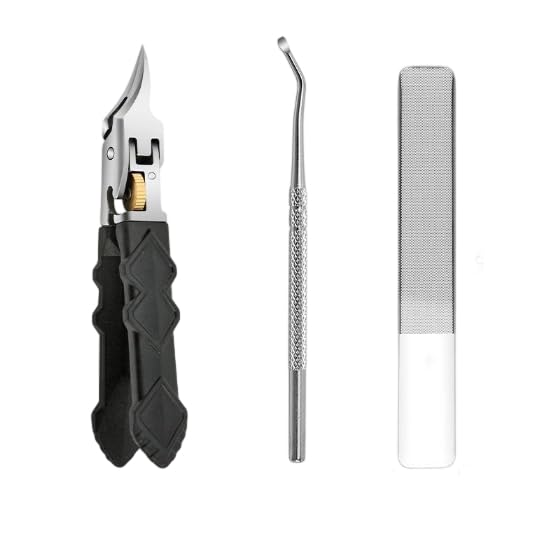 Black Anti-Slip Grip Gear Lock Nail Clipper Set with Ultra-Sharp Tips for Precise Access to Nail Grooves Professional-Grade Manicure Tool for Men Seniors Curved Sharp Blades