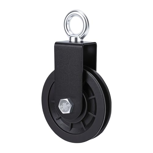 Focket Cable Pulley Wheel, Silent Bearings 360 Degree Rotation 440 Lbs Load Capacity Pulleys For Gym Equipment, Silent Pulley With Metal Bracket For DIY Fitness Systems Lat Pulldown