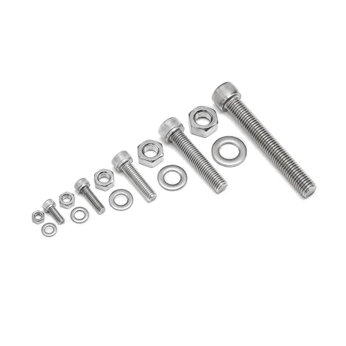 M5 M6 M8 M10 Metric Machine Bolt Assortment 304 Stainless Steel Cylindrical Head Screws and Bolt Hex Socket Head Cap Machine Screws Kit - color: X14-large-365 M5 M6 M8 M10 Socket Cap(silver)