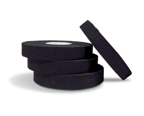 Premium Finger Tape Black (4-Rolls) 0.3 in x 45 ft | Cloth Cotton, Non-Slip, Extreme Quality Tape, No Residue | for BJJ, Judo, Grappling, MMA, Climbing, Crossfit | Hands & Toes |