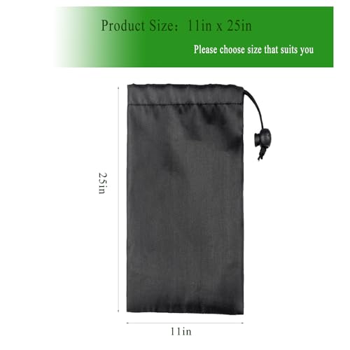 6-Pack Nylon Drawstring Bags with Toggle Closure - Multi-Size Cinch Sack Set for Travel Luggage Organization, Gym Gear, Shoe Storage, and Folding Blind Cane Pouch -Ditty Bags (11 x25 Inch) - size: 11 x25 Inch