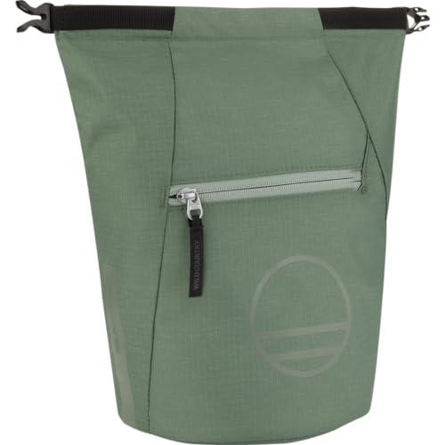 Wild Country Spotter Boulder Chalk Bag | Large Bucket with Zippered Pocket, Stands Upright for Long Sessions - color: Green Ivy