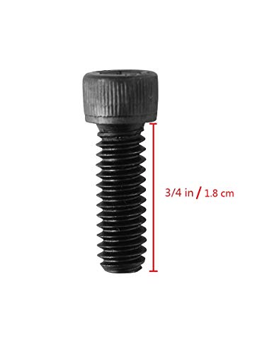 Socket Head Cap Screw, 1/4-20 x 3/4", Alloy Steel, Black Oxide, Hex Socket Coarse Thread, 1/4 inch Hexagonal Allen Bolt, Length: 3/4 inch, Full Thread (Quantity: 20) - size: 3/4