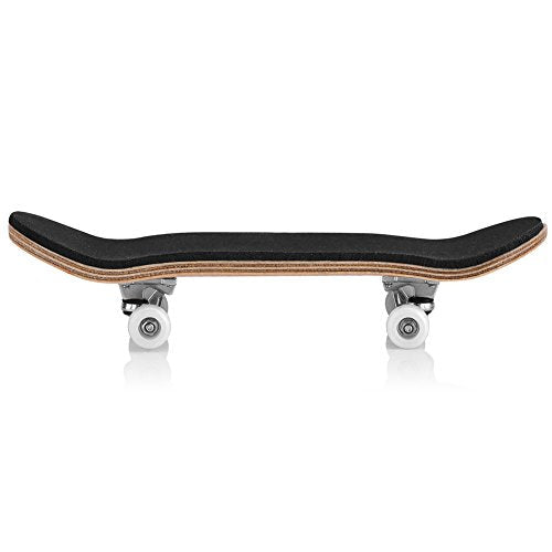 Gavigain 1Pc Wooden Fingerboard Maple Wooden Alloy Fingerboard Finger Skateboards with Box Reduce Pressure Kids Gifts(White)