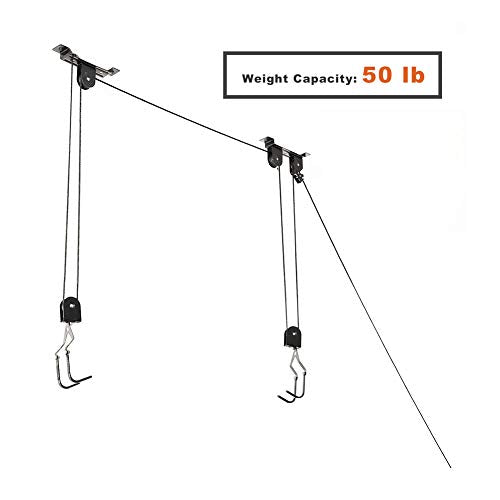 Wallmaster Ceiling Bike Mount Hanger, Bike Ceiling Lift Hoist, Bike Pulley System for Garage, Indoor Bicycle Hooks, 1 pack - size: 1Pack