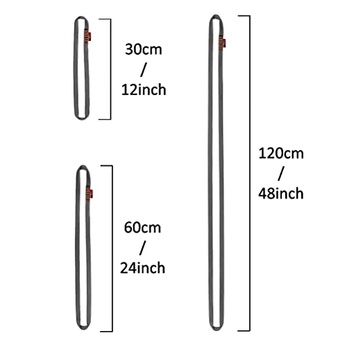 GM CLIMBING 16mm Nylon Sling Runner 22kN / 4950lbf CE UIAA Certified - color: Gray, size: 120cm / 48inch | Single Unit