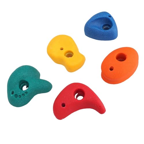 Keenso Kids Resin Salbing Holds Set with Unique Forms for Internal External Walls, 5 Pcs Rock Wall Grips Kit for Children