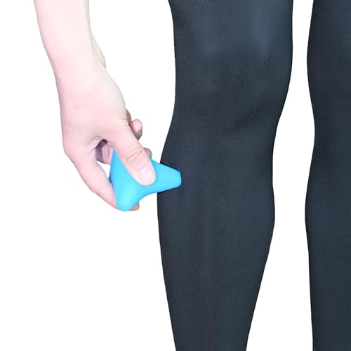 Manual Trigger Point Massage Tool Small Massager Ball 3″×2.6″ Blue | For Deep Tissue Myofascial Release Physical Therapy Plantar Fasciitis Pain Relief Muscle Knot Psoas Hip Flexor Iliacus - color: Blue