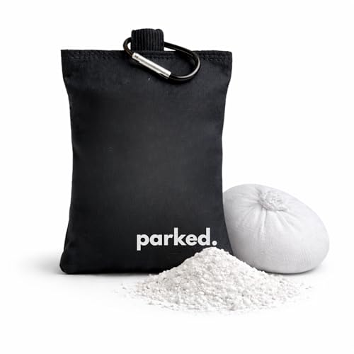 Refillable Disc Golf Chalk Bag with Carabiner, 2 Chalk Balls Included – Grip Bag for Dry Hands & Consistent Release, Frisbee Golf Accessory - style: Parked. – Black