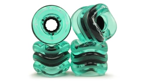 Shark Wheel 60 mm 78a Skateboard Wheels | California Roll | 4-Pack - color: Transparent Emerald