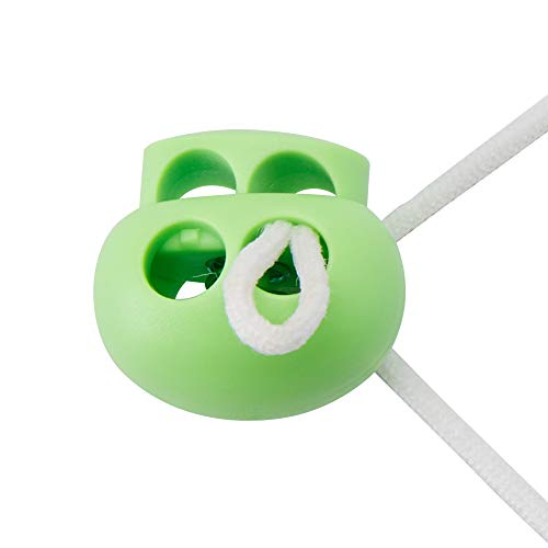 DYZD Plastic Cord Lock End Toggle Double Hole Spring Stopper Fastener Slider Toggles End (Green 10PCS) - color: Green