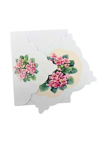 Pink and Blue African Violets Boxed Note Cards by Carol Wilson NCP2201 - color: Floral - Violets, style: 1 Gift Box Set / 10 Cards Total