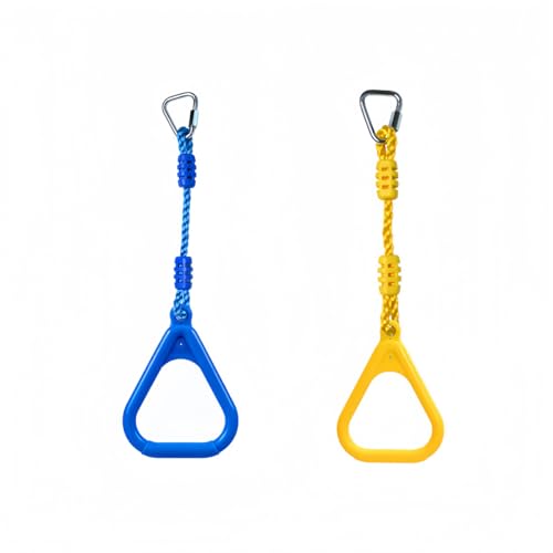 Climbing Gymnastic Rings for Kids - Strong Obstacle Course Ninja Ring Monkey Bars for Outdoor Backyard Play Sets, Swing Set - color: Ninja Rings