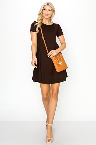 Solene Small Multi Zipper Pockets Crossbody Bag with Detachable Wristlet - color: Nude