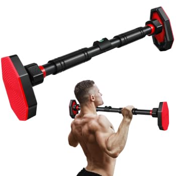 Pull Up Bar for Doorway, Strength Training Chin Up Bar with Level Meter Adjustable 25.5"- 39.3" Width Locking Mechanism Pull-up Bars, No Screws, Max Load 440lbs for Home Gym Door Frame Workout