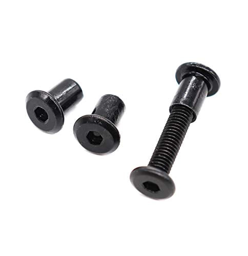 10-Pack Black Hex Socket Cap M6x30mm Screws for Furniture Baby Bed Chairs with M6x12mm Black Rivet Countersunk Cap Connector Nuts - size: M6 x 30mm (10 pcs)