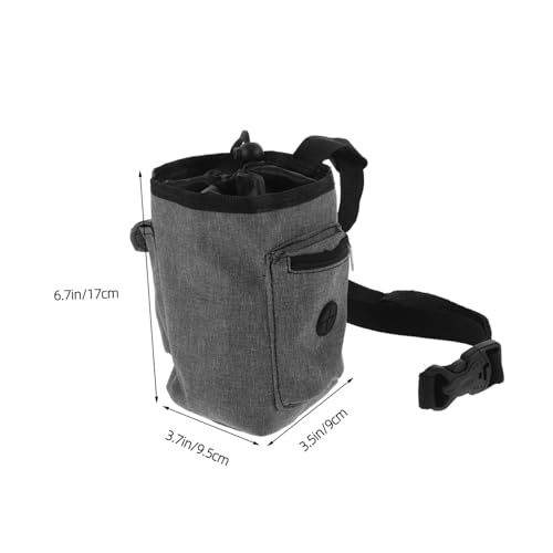 Kisangel Gray Antislip Chalk Bag for Rock Climbing with Oxford Cloth Waist Pouch Lightweight Portable Training Pouch with Zippered Pocket for Bouldering and Gymnastics