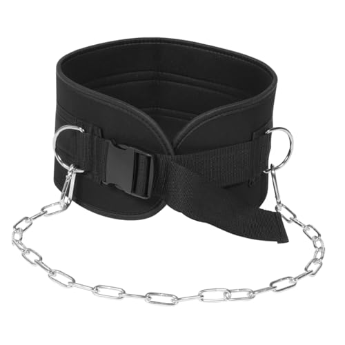 Hemoton Weightlifting Waist Belt with Detachable Chain for Men Heavy Duty Resistance Training Equipment for Dips and Chin-ups Adjustable Support for Waist Muscles