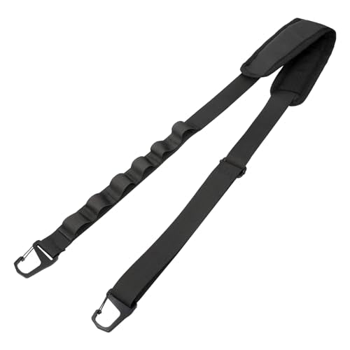 NATURE PIONEOR Replacement Shoulder Strap, Adjustable Crossbody Bag Strap | 6 MOLLE Loops, Universal Padded Purse Strap for Gym Messenger Luggage Duffle Tool Golf Bag, Large Opening Metal Hook,Black