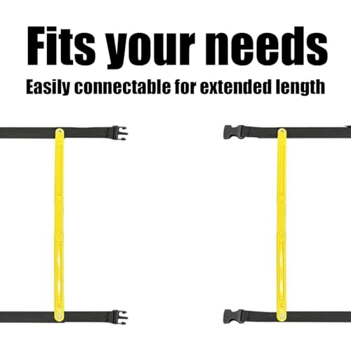 Tangle-Free Agility Ladder, 12 Fixed Rungs, 2 lb Heavy Duty, 18ft | Quick Setup Speed Ladder Training Equipment | 12 Fixed Rungs | 2 lb Heavy Duty | Connectable Design | Carrying Bag Included