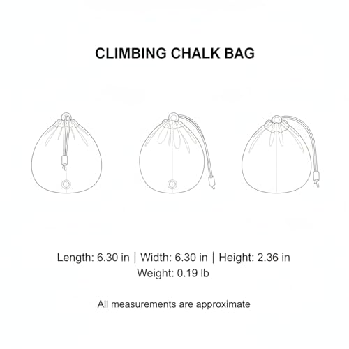 Climbing Chalk Bag with Drawstring Closure, Durable Oxford Cloth Bouldering Pouch for Rock Climbing & Gym Training