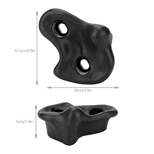 plplaaoo 10PCS Plastic Rock Climbing Holds Set, DIY Tree Rock Climbing Holds for Kids & Adults Climber, Kids Indoor and Outdoor Play Set Use, Includes Mounting Screws., Rock Climbing Holds climbin - color: black