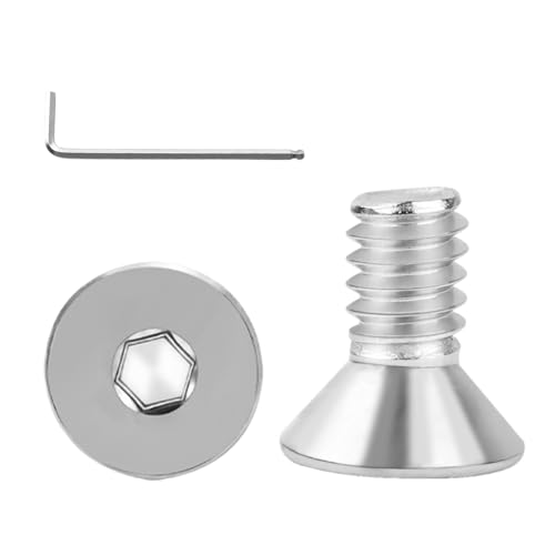 1/4-20x1/2 Flat Head Socket Cap Screws Bolts 30pcs HS/JXLS-03 | 304 Stainless Steel, UNC Coarse Full Thread, Equipped with Phillips Bit, for DIY, for Repair, Install Furniture Screws - size: 1/4-20x1/2"