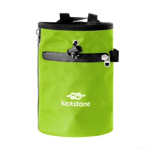 Rock Climbing Chalk Bag Featuring Stiffened Rim and Fleece Lining, No-Spill Magnesium Bag for Weightlifting Gymnastics Bouldering, 420D Fabric with Quick Clip Belt and Phone Pocket(Red) - size: Red