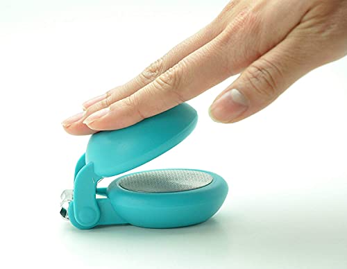 HARAC Special Needs Nail Clippers for Arthritic Hands, Senior and Kids, Adapted Nail Clipper for Fingernail and Thick Toenail, Made in Japan (Blue) - color: Blue