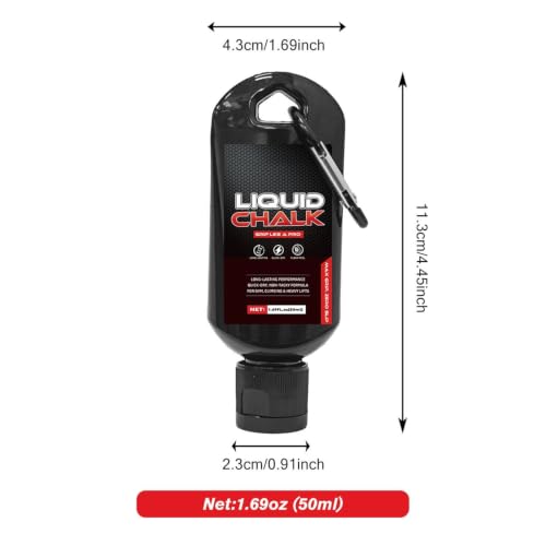 Liquid Chalk Gym 50ml Fitness Anti-Slip Supplies | Anti-Slip Workout Chalk for Men Powerlifters Weightlifters Athletes Gymnasts Trainers Competitors Gym Studio Bouldering