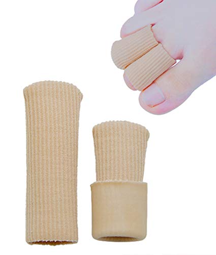 SOHLER 6 Packs Closed Toe Caps Finger Covers Sleeve Protectors, Elastic Fabric Lined with Soft Gel (Large 3/4"x 2-1/2") - size: Large 1"x 2-1/2"