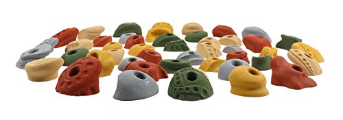 Atomik Climbing Holds 47 Bolt-On Variety Holds in Assorted Earth Tones with Indoor Hardware