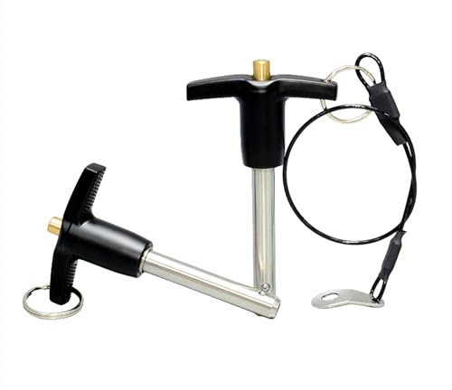 1Pc Stainless Steel T - Handle Lock Pins, 1/4"~1/2" Pin Dia. 2"~4" Usage Length Push-Button Quick Release Pin Safety Pin Handle Stop Pin with Lanyard Cable (Pin Dia(MM):6.35, Usage Length(MM):40) - size: Usage Length(MM):40