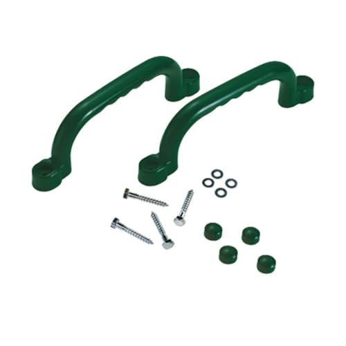 Qianly 2 Pieces Climbing Frame Handles Sturdy Construction Kids Climbing Handle Heavy Duty Playset Grips for Young Children, Dark Green - color: Dark Green
