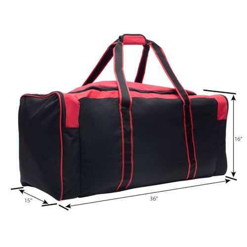 Jetstream Heavy Duty Multi Pocket Durable Sports Gym Equipment Travel Duffel Bag - color: XL 36" Red, size: 36IN